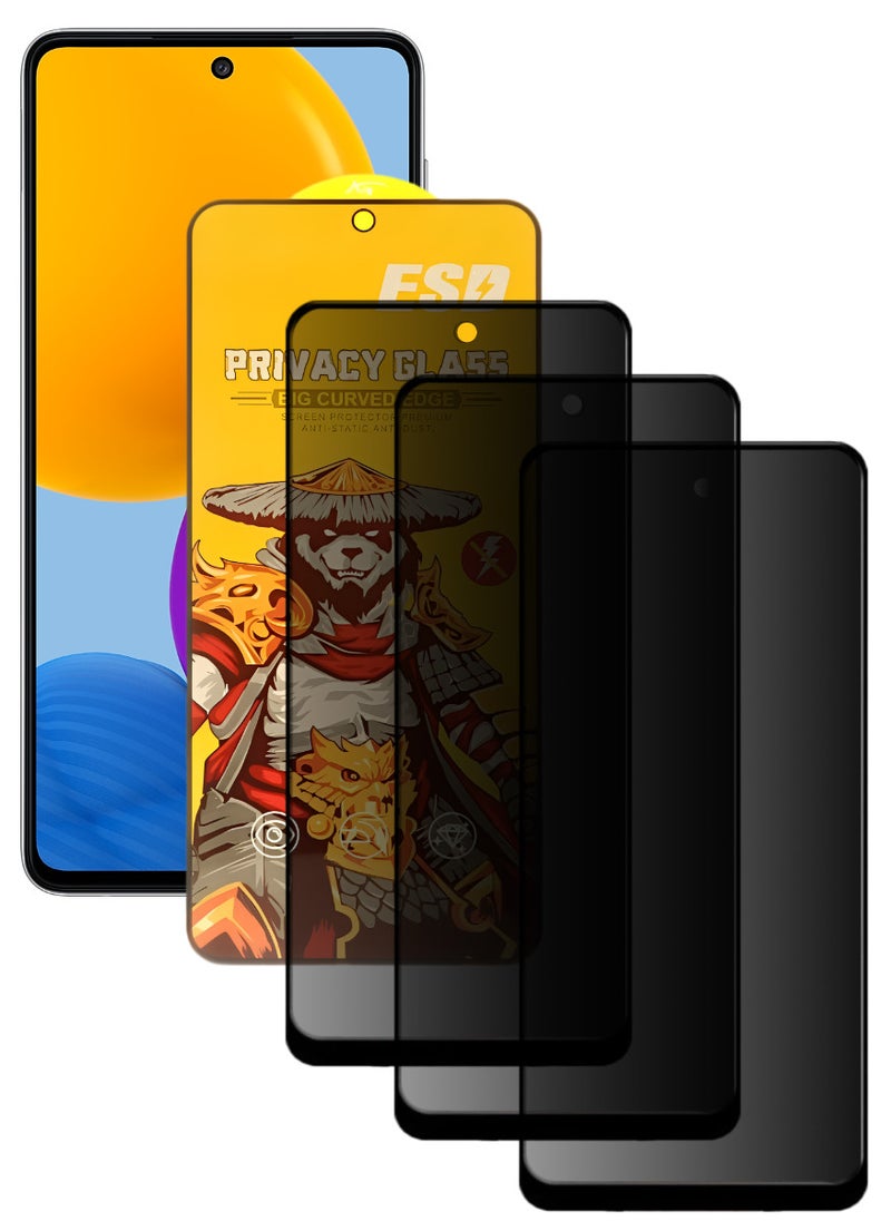 ESD 3 Pieces Tempered Dustproof Privacy Glass Screen Protector Compatible For Samsung Galaxy M52 5G - Image 1