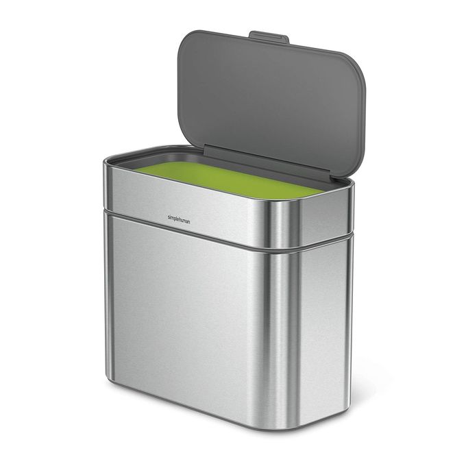 simplehuman Compost Caddy, Detachable and Countertop Bin, 4 Liter / 1.06 Gallon, Brushed Stainless Steel - Image 1