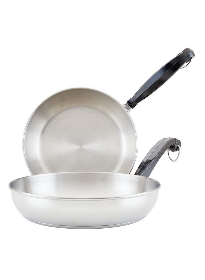 Farberware Classic Stainless Steel Frying Pan Set / Fry Pan Set / Stainless Steel Skillet Set - 8.25 Inch and 10 Inch, Silver - Image 1