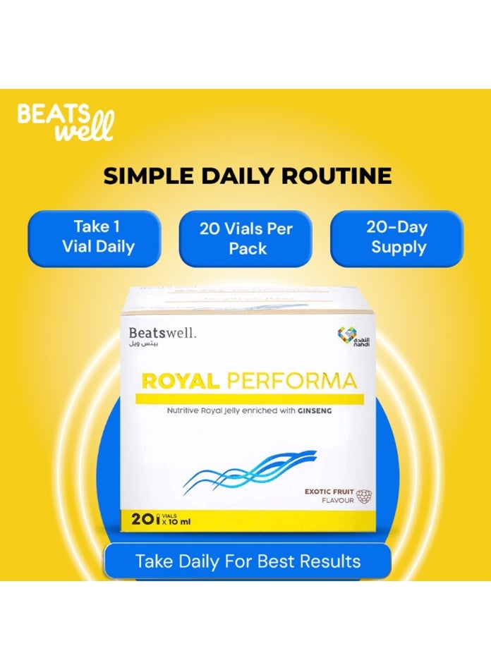 BeatsWell بياتسويل رويال بيرفورما + الجينسنغ 20 قارورة صالحة للشرب - Image 1