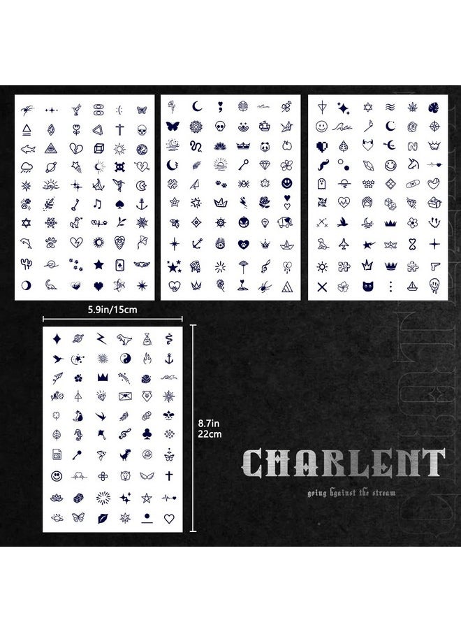 CHARLENT - CHARLNET Tiny Small Semi-Permanent Tattoos for Adult - 2 Weeks Long Last Waterproof Realistic Mini Fake Tattoos for Women Men Finger Neck Body/Fades Naturally/No Reflection - Image 1