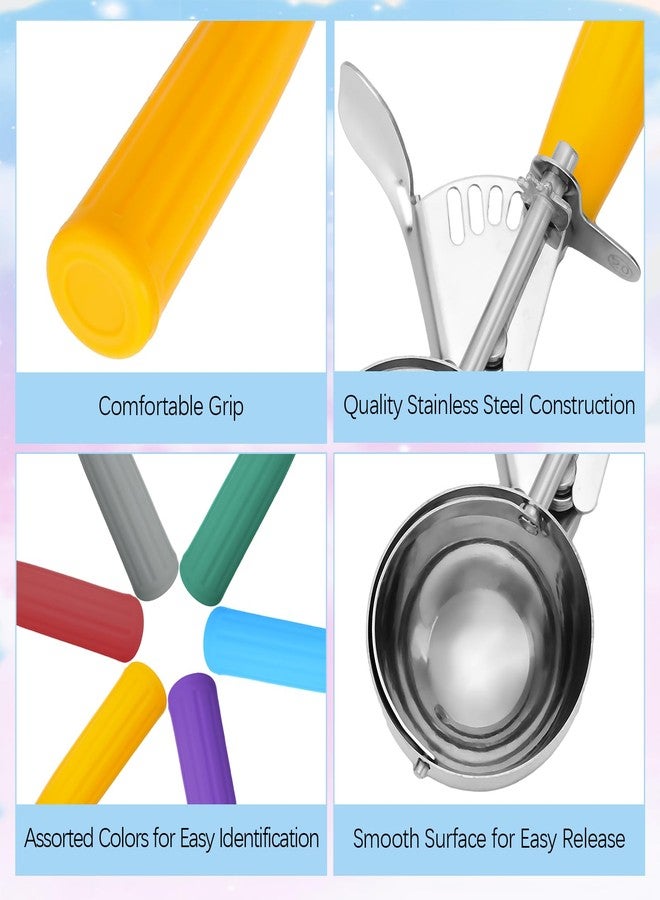 Hsei 6 Pcs Ice Cream Scoops Stainless Steel Cookie Portion Scoop with Handle for Baking Food Cookie Dough Cupcake Batter (Multi Color,40mm to 70mm) - Image 3