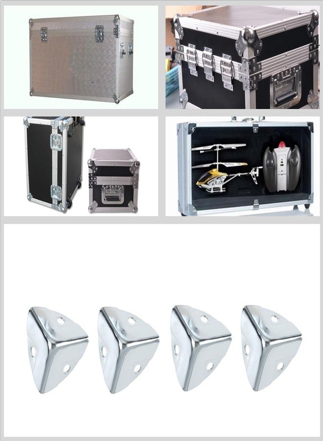 dophee 8Pcs Silver Box Corner Protectors, Decorative Edge Guards for Flight Road Case Cosmetic Box Suitcases Luggage Kitchen Cabinet, 28mm/1.1" - Image 4