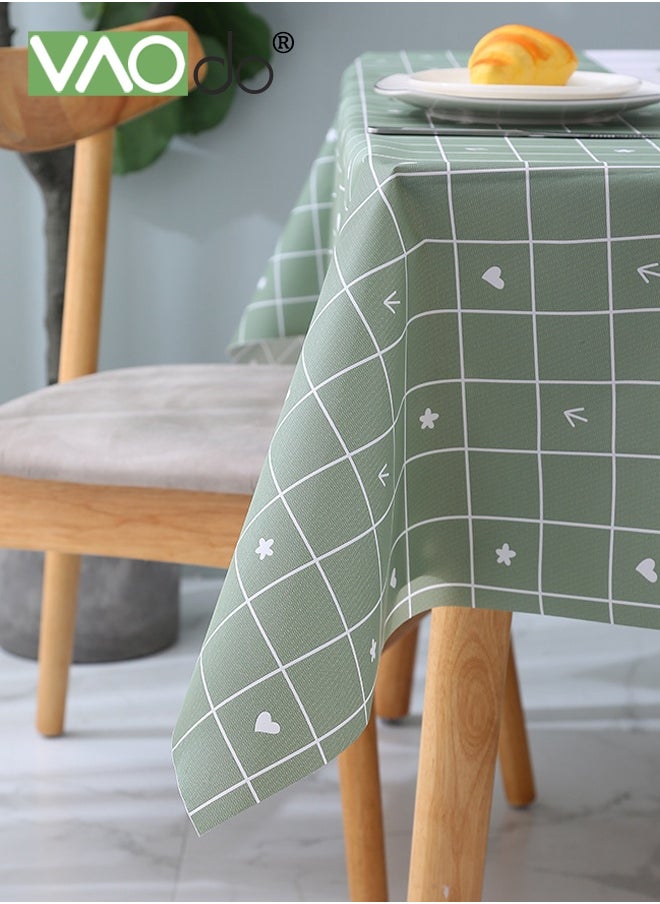 VAOdo Waterproof Tablecloth Anti-scalding Waterproof and Oil-proof for Rectangle Table Wrinkle Free Stain Resistant PVC Table Cover For Home Kitchen Dinning Tabletop 137 x 180Cm Deer  - Image 5