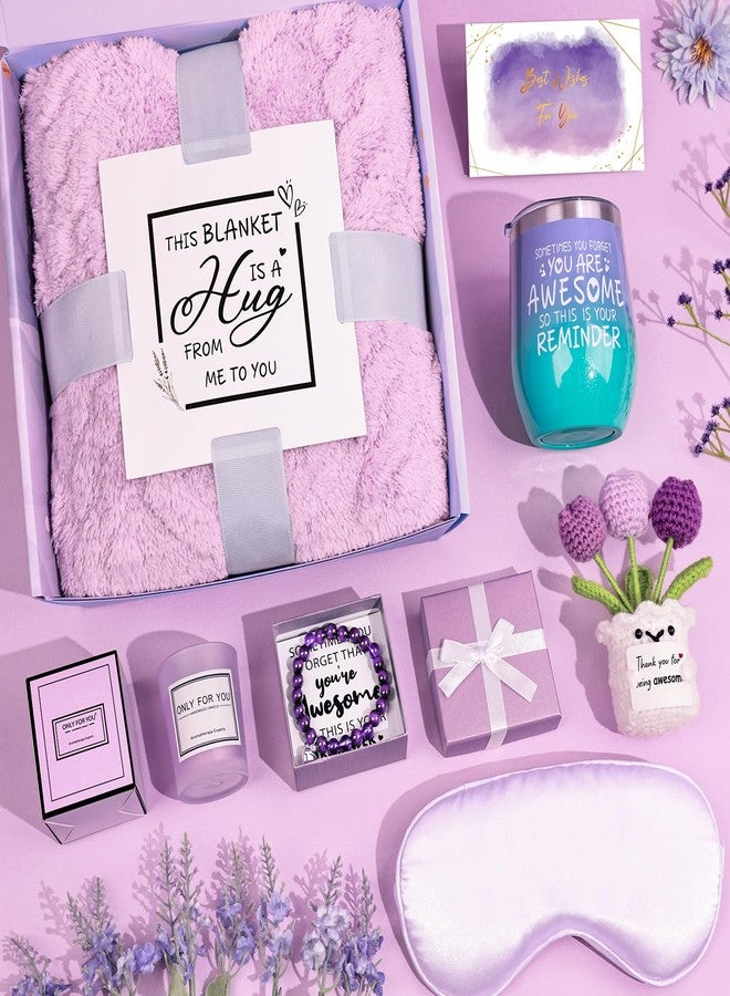 Adisher Birthday Gifts for Mom from Daughter Son, Relaxing Lavender Spa Basket Set for Women Luxury Self-Care Basket for Mama, Christmas,Thanksgiving,Birthday Mothers Day Gifts for Women, Mom, Wife - Image 2