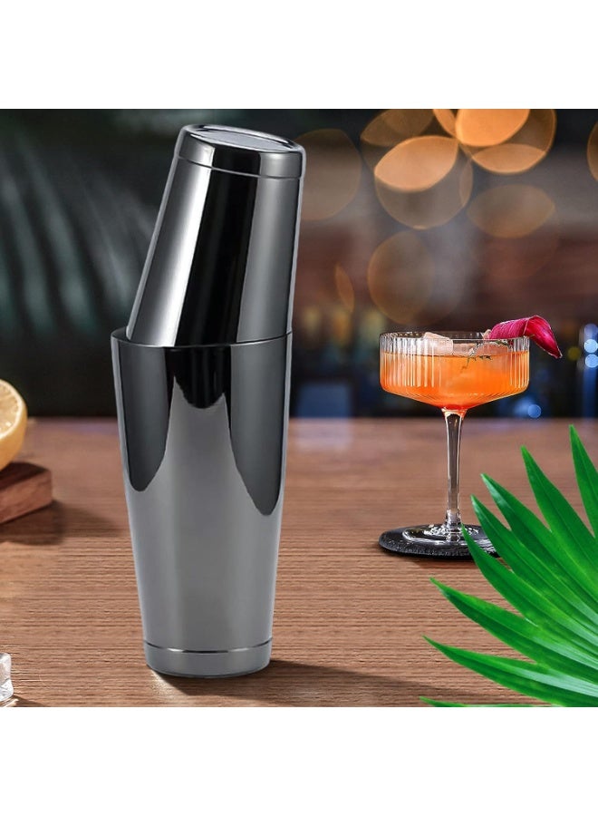 LINALL خلاط كوكتيل بوسطن من الفولاذ المقاوم للصدأ - 2 قطعة 18 أونصة و 28 أونصة - مجموعة خلاط محترف - CTSK0013 (أسود) - Image 5