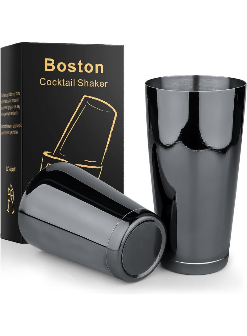 LINALL خلاط كوكتيل بوسطن من الفولاذ المقاوم للصدأ - 2 قطعة 18 أونصة و 28 أونصة - مجموعة خلاط محترف - CTSK0013 (أسود) - Image 1