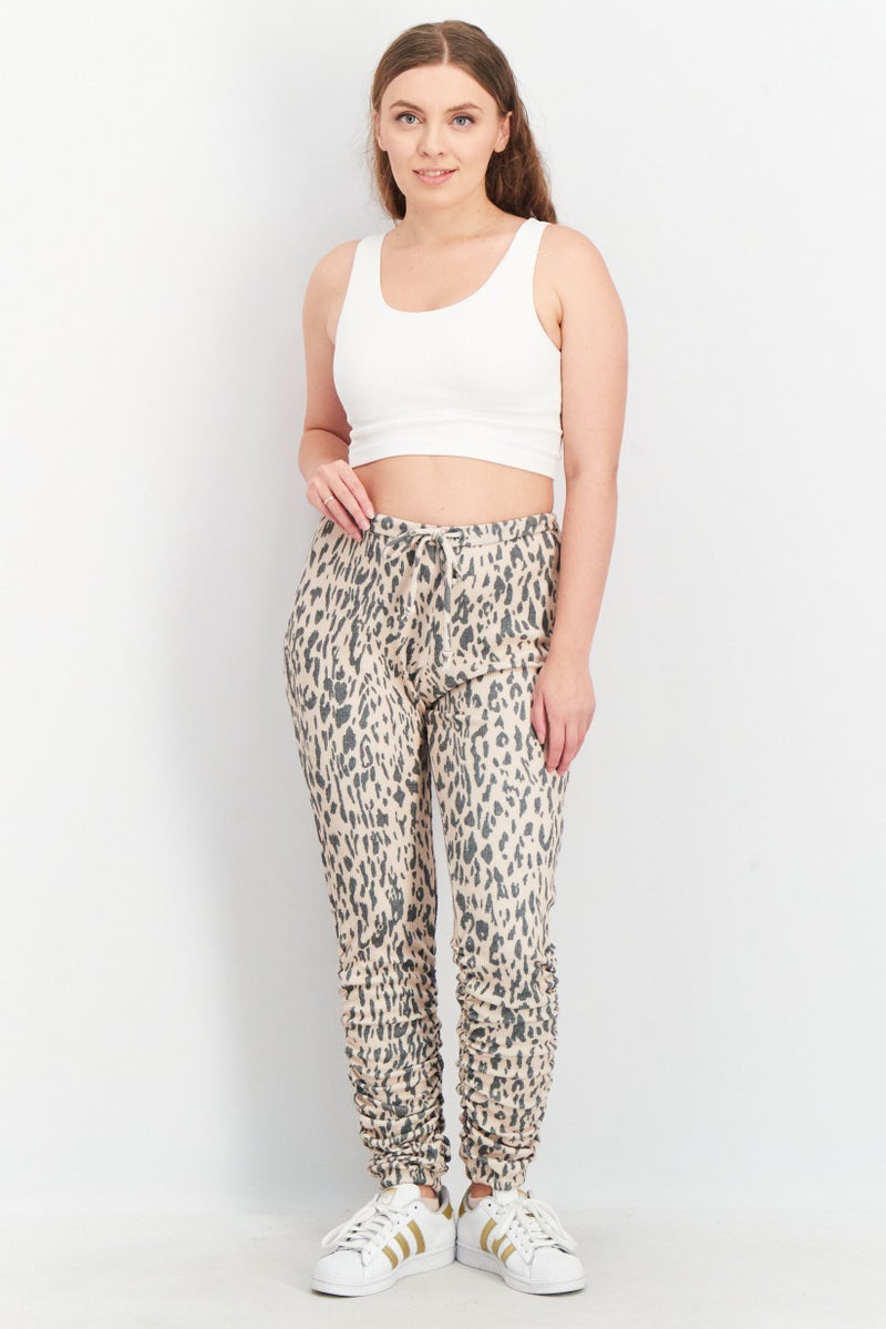Chaser Women Regular Fit Jogger Pants, Cream - Image 4