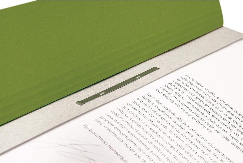 FALKEN Exacompta - Ref 80003858001F - FALKEN - Eyelet Bottom-Up Flat Files - A4 (210 x 297mm) in Size, 250gsm Recycled Manilla, Half Cover for Identification - Green (Pack of 50) - Image 4