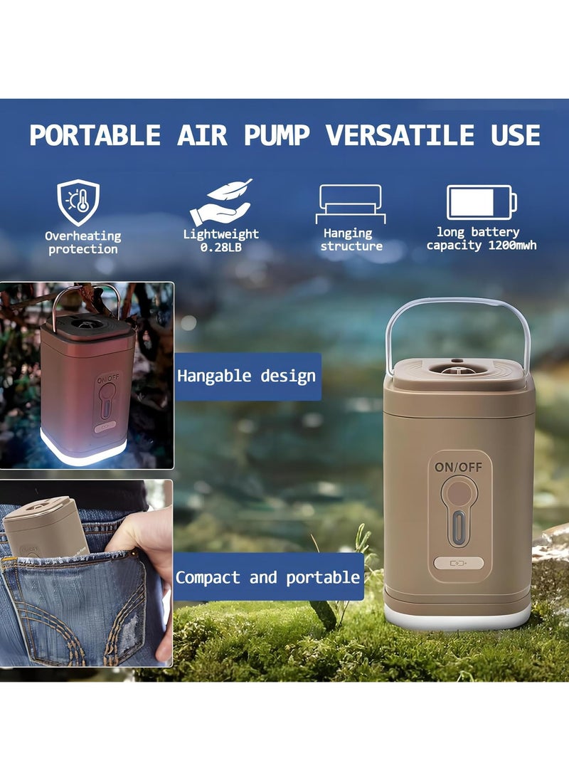CMGTYYD Electric Air Pump with 5 Nozzles, Mini Air Pump 2 in 1 Quick Inflate and Deflate, Portable Travel Pump with Rechargeable Battery and LED Lighting, Small Electric Inflator Deflator  - Image 5