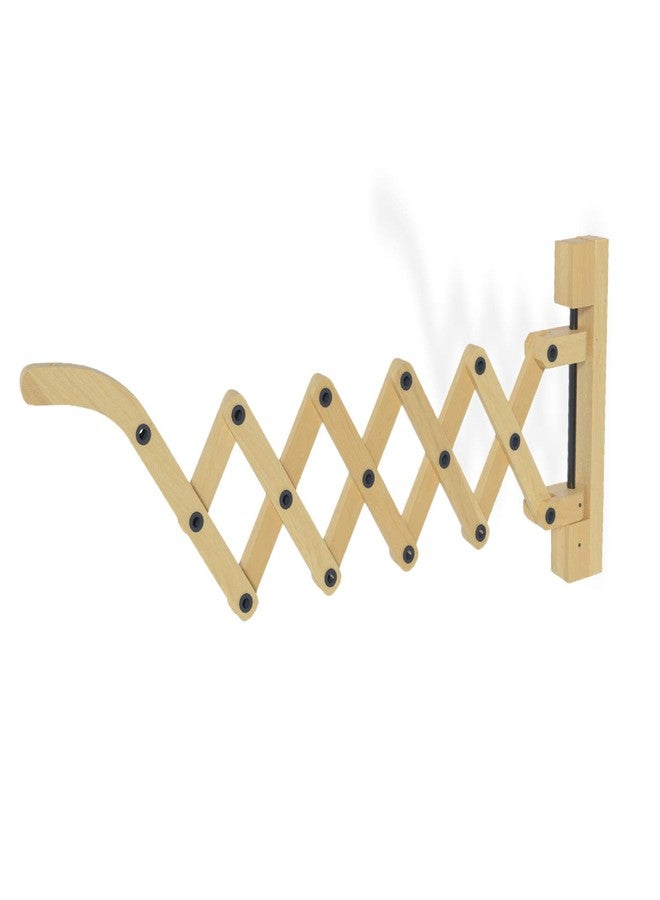 Rustic State Scissor Accordion Adjustable Wall Mount Wooden Sconce Bracket for Hanging Plug in Lamp Cord, Pendant Light Kit Fixture for Decorative Home DIY Projects - 24 Inch - Natural - Image 1