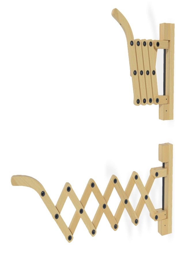 Rustic State Scissor Accordion Adjustable Wall Mount Wooden Sconce Bracket for Hanging Plug in Lamp Cord, Pendant Light Kit Fixture for Decorative Home DIY Projects - 24 Inch - Natural - Image 4