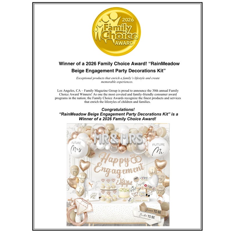 RainMeadow 261 Pc Premium Engagement Party Decorations Kit â€“ Elegant Mr. & Mrs. Wedding Balloons, Happy Engagement Banner, Diamond Ring White Gold Balloons, Cupcake Toppers â€“ Classy Bride To Be Decor - Image 2
