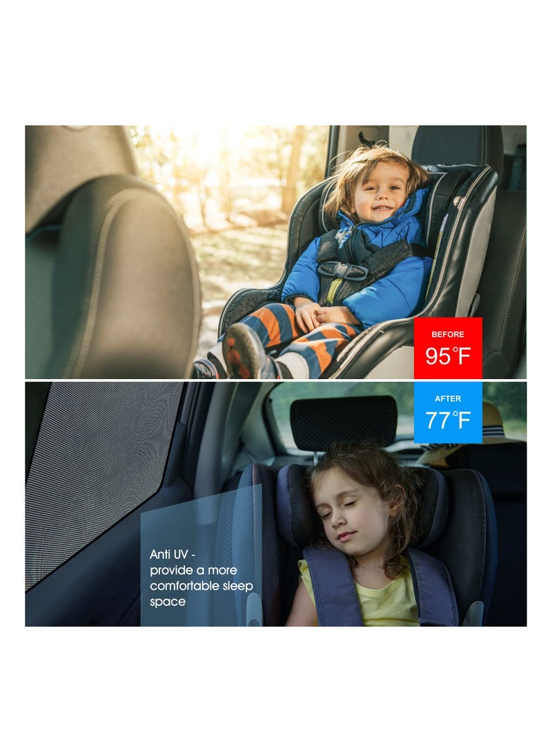SOLARAE Car Side Window Sun Shades for Front Seats - Magnetic UV Protection Mesh Screens for Baby Privacy, Sun Heat Block, Blackout, Breastfeeding, and Napping (2 Pack) - Image 2