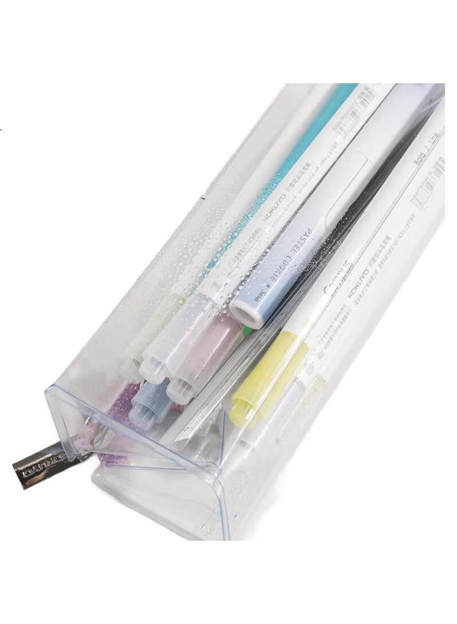 Kokuyo Campus Transparent Pencil Case, C2-R Student Stationery Box, Exam-Specific Pvc Pencil Pouch, New Purple, Wsg-Pc23Tv - Image 1