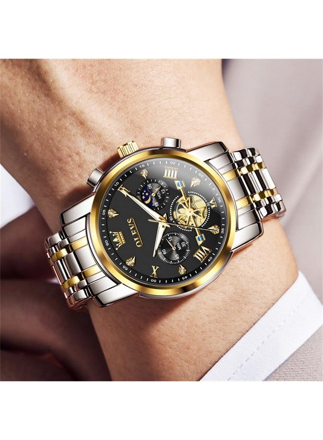 OLEVS Mens Watches Chain Chronograph Business Dress Quartz Stainless Steel Wrist Watch Waterproof Luminous Date - Image 4