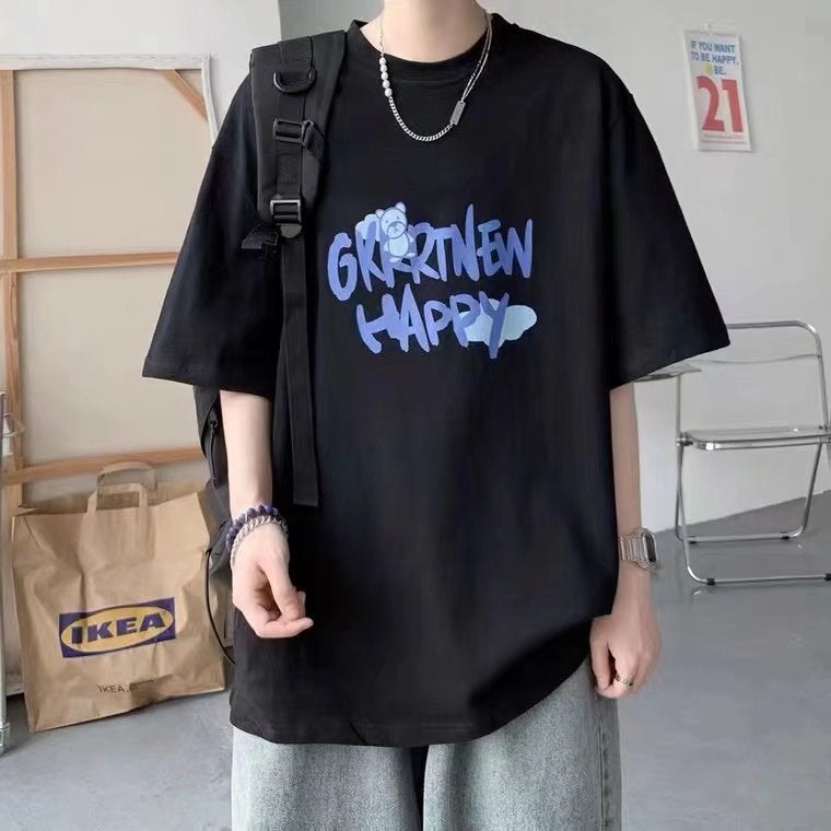 Short-sleeved Men's Summer Trendy Brand 2022 New Hong Kong Style T-shirt ins All-match Loose Thin Student Harajuku Half-sleeved T-shirt - Image 4