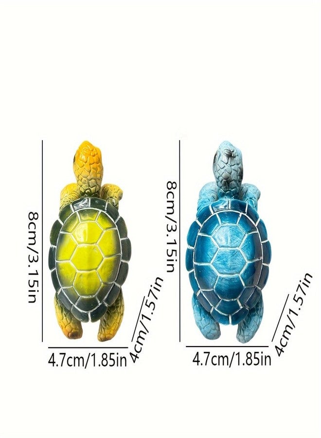 JARPSIRY Cute Climbing Tortoise Flower Pot Hugger Figurines Resin Hanging Turtle Statue Planter Pot Decorations for Home Garden Fence Balcony Patio Lawn Yard Ornaments (Blue Sea Turtle) - Image 5
