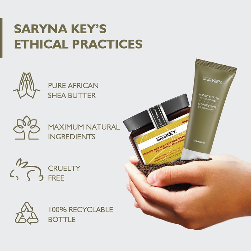 Saryna Key Damage Repair Treatment Butter Mask - African Shea Butter for Dry Hair Treatment - Rejuvenating Butter Moisturizer with Natural Keratin and Vitamins A, E, F (500ml/16.9oz + Hand Cream) - Image 4