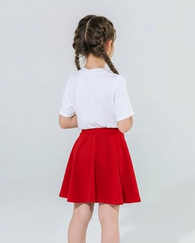 Hvididan Girls Red Skater Skirts,Size 5-6 Uniform Pleated Mini Skater Skirts for Kids Girls Girls Casual Flare Plain Skirt - Image 5