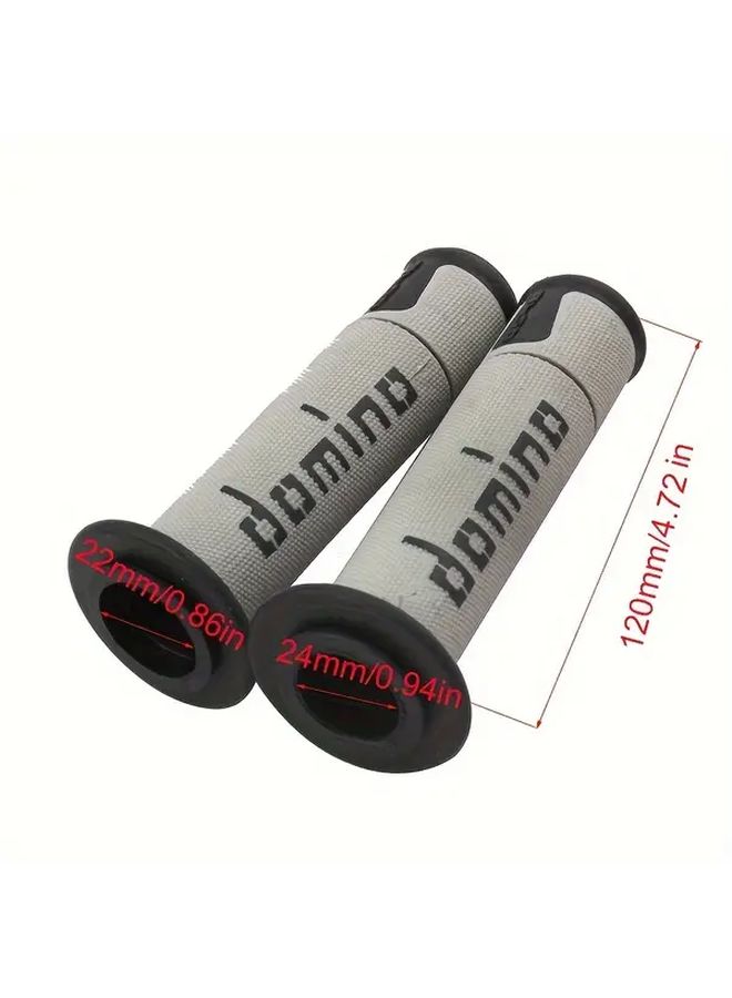 Grey Motorcycle 7 8 Inch 22 24mm Universal Handlebar Grip Gel Rubber - Image 2