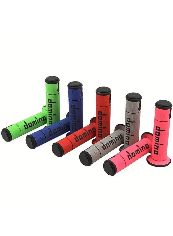 Grey Motorcycle 7 8 Inch 22 24mm Universal Handlebar Grip Gel Rubber - Image 1