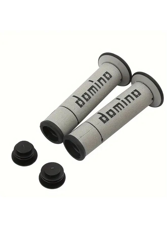 Grey Motorcycle 7 8 Inch 22 24mm Universal Handlebar Grip Gel Rubber - Image 3