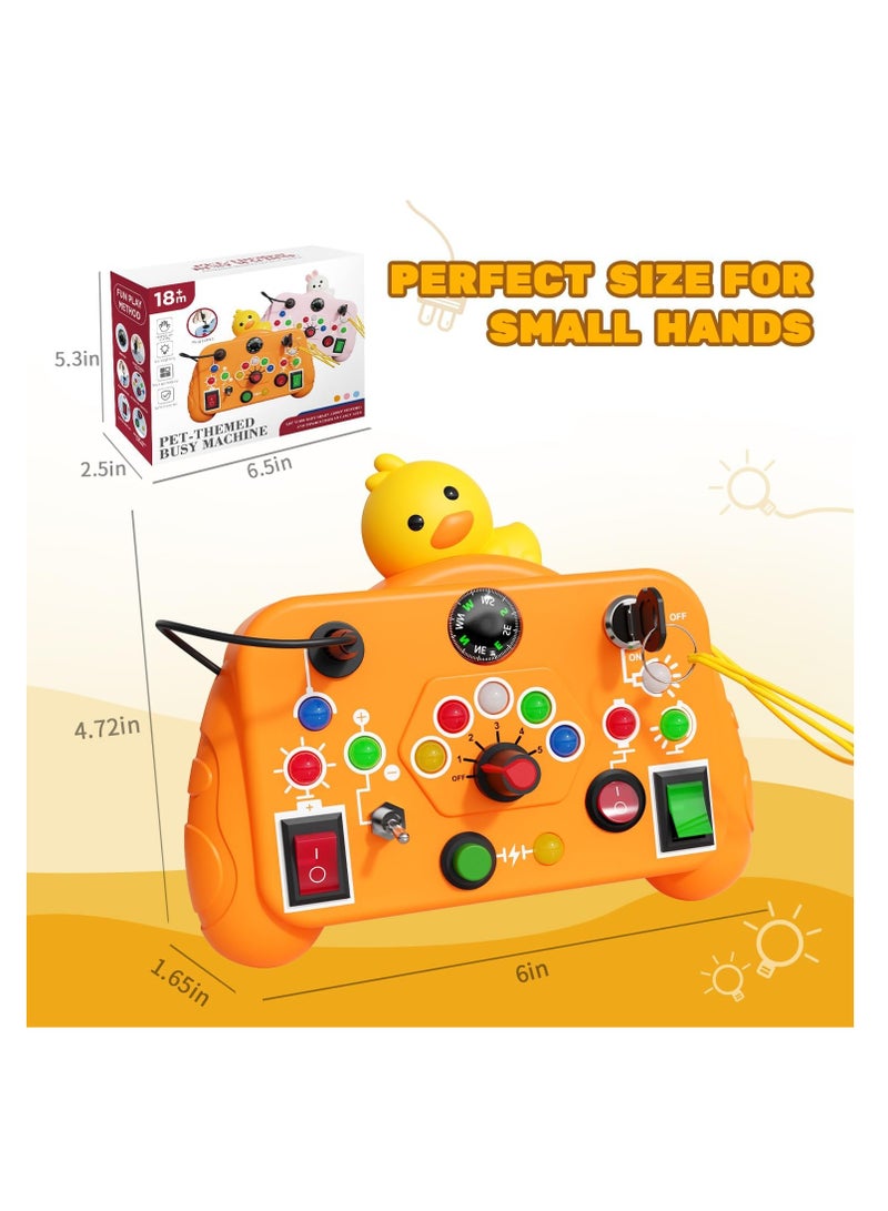 KASTWAVE LED Light Montessori Toys, Toddler Learning Toys, Sensory Board Educational Learning Activities Toys, Travel Toys for Toddlers Boys and Girls Birthday, Yellow Duck - Image 5