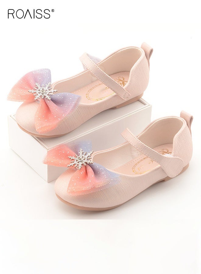 roaiss Girls Stylish Dress Shoes, Mary Jane Shoes with Bowknot, Unique Flat Shoes with Anti-slip Sole, Suitable for Parties, Weddings, School, Daily Wearing or Other Occasions  - Image 2