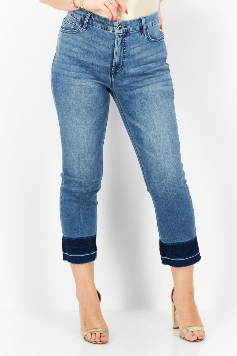Jen 7 Women Regular Fit Wash Stretchable Jeans, Blue - Image 1