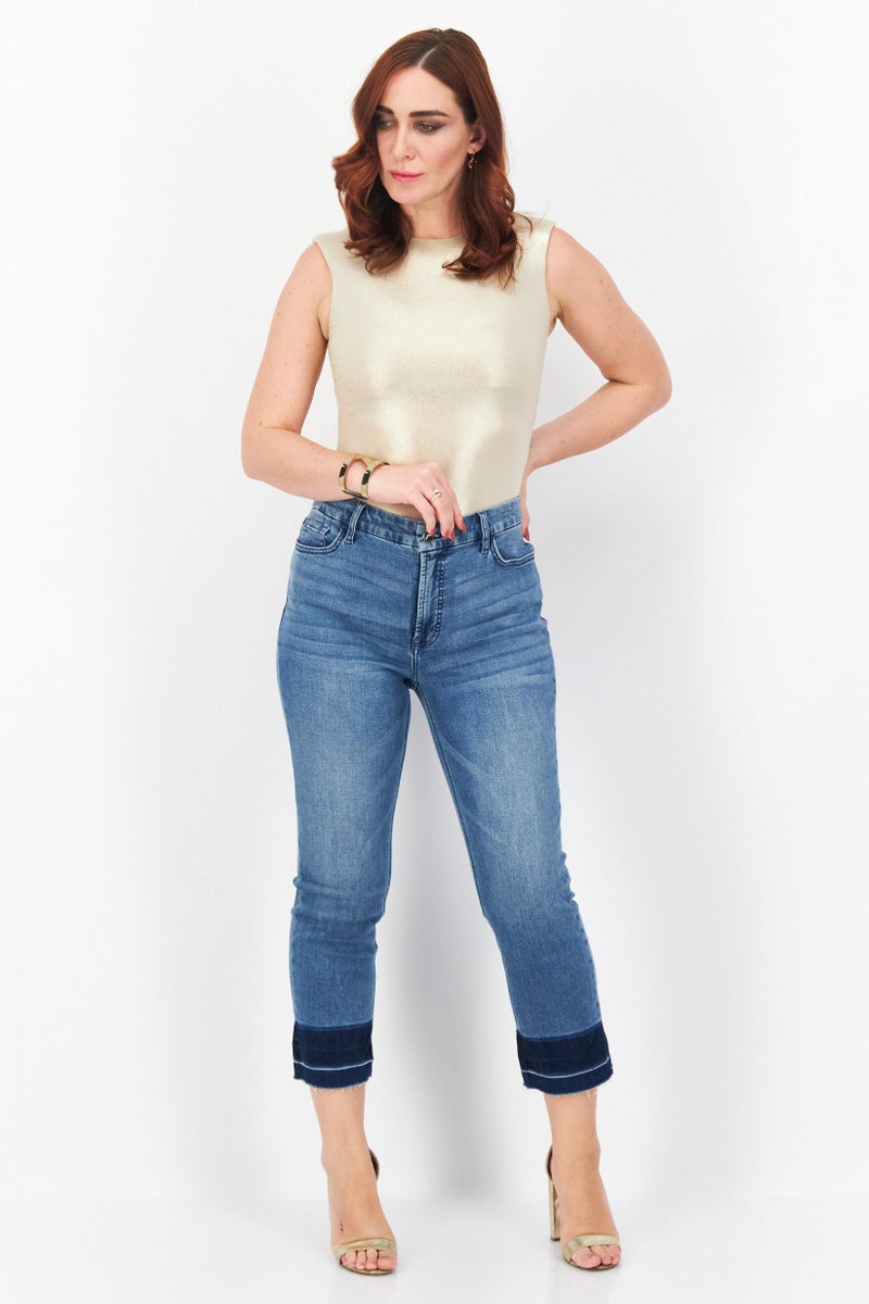 Jen 7 Women Regular Fit Wash Stretchable Jeans, Blue - Image 2
