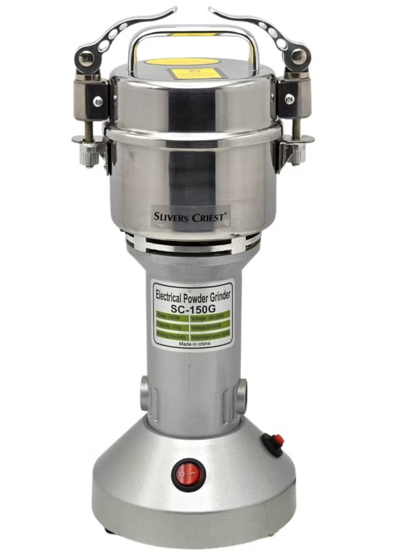 شظايا كريست مطحنة كهربائية للحبوب والتوابل 1000 واط – سعة 150 جرام من الستانلس ستيل بدرجة طعام، آلة طحن عالية السرعة للأعشاب والتوابل والبذور والحبوب (SC-150G) - Image 1