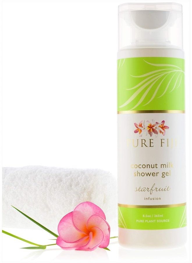 Coconut Shower Gel,Body Wash Gel - Natural Body Wash - Body& Hair Shower Gel for Men, Women and Baby, Starfruit, 8.5 oz