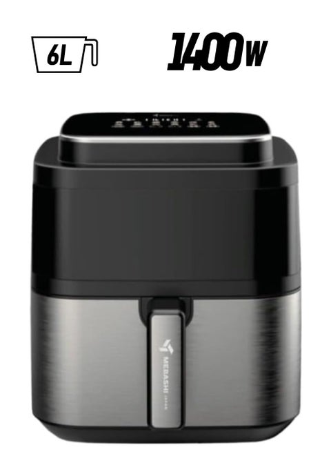 MEBASHI 6L Air Fryer with Touch Screen, Infrared Heating, 12 Pre-Set Programs (ME-AF972)(1400W)