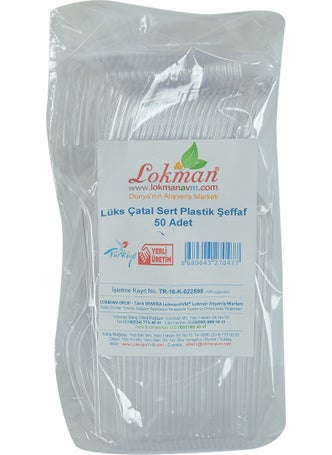 LokmanAVM Luxury Cutlery Hard Plastic Transparent 50 Pieces 1 Pack  - Image 1