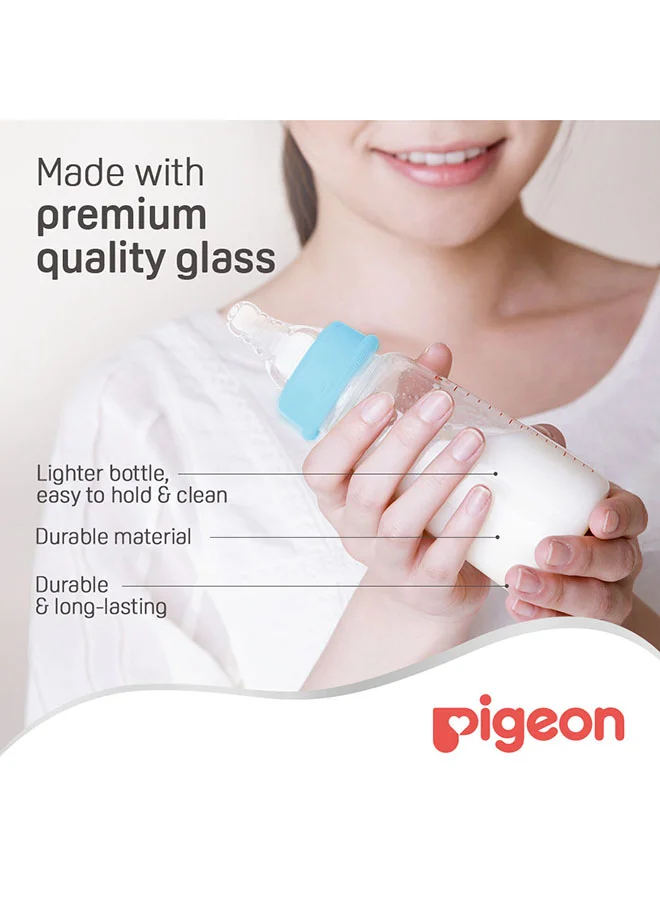 pigeon Glass Nurser K-4 120Ml - Slim Neck Nipples - Assorted