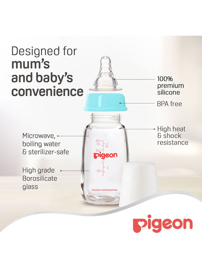 pigeon - رضاعة زجاجية K-4 120 مل - حلمات ذات رقبة رفيعة - Image 1