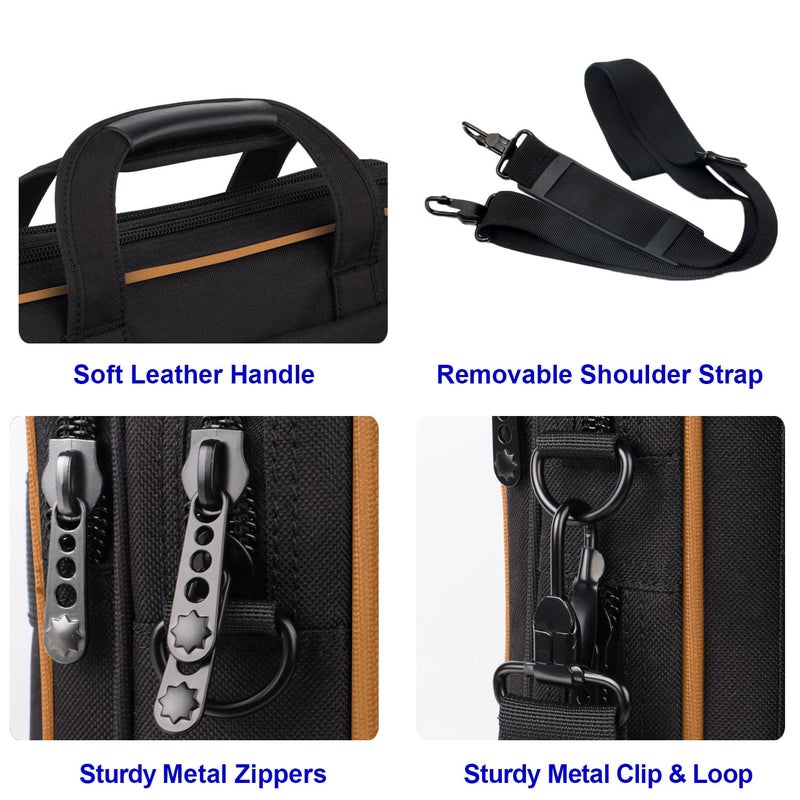 Taygeer Laptop Briefcase, 15.6 Inch Laptop Bag for Men Women, Water Resistant Crossbody Messenger Shoulder Bag for Business, Professional Premium Office Briefcase for Notebook/Computer, Black Brown - Image 5