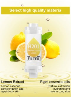 H201 Shower Head Filter - Vitamin C Shower Infuser , Hard Water Softener, Chlorine & Fluoride Shower Filter, Water Purifying Filtered Shower Head with Beads, Helps Dry Skin & Hair Loss (Lemon)  - Image 5