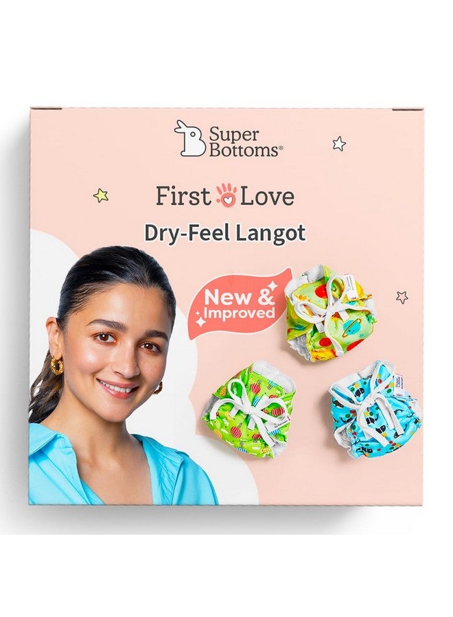 SuperBottoms Dry Feel Padded Langot - Pack of 3- Cotton Langot |Cloth Nappy |Langot with Gentle Elastics & a SuperDryFeel Layer on top (Day Dreamer Collection, Size 0 (Fits 0-5 kg))… - Image 1