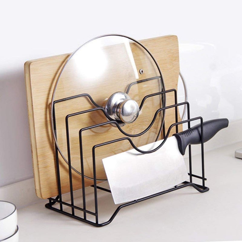RD MALL Pan and Pot Lid Rack Tawa Storage Holder Organiser for Kitchen Dish Storage Rack Multicolour - Image 1