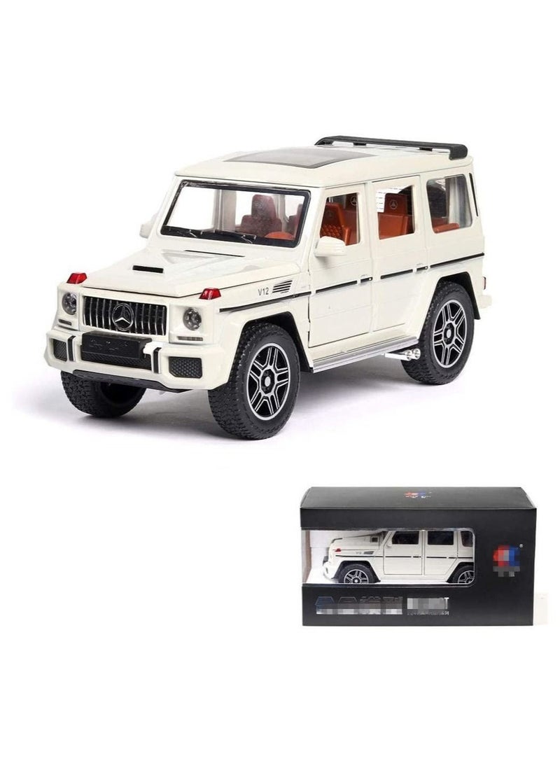 general 1:24 Casting Model Kit for Mercedes-Benz G63 AMG Big G Sound and Light Pull Back Car Alloy Model Toys Decorative Ornaments (White) - Image 1