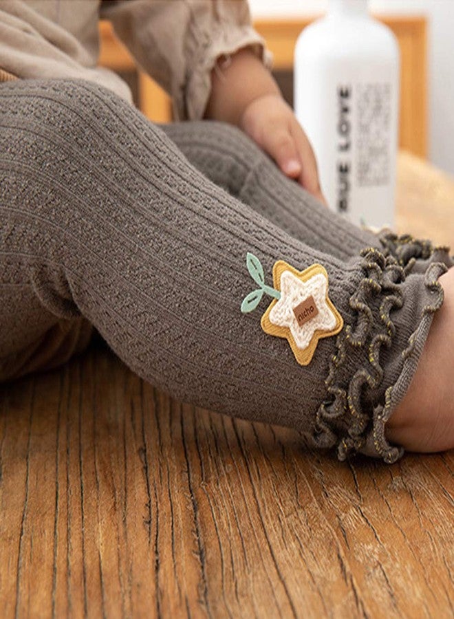 Looching 5 Packs Little Baby Girls Knit Footless Tights with Ruffle Cute Cartoon Pattern Ankle Length Leggings for Kids (5-8T) - Image 2