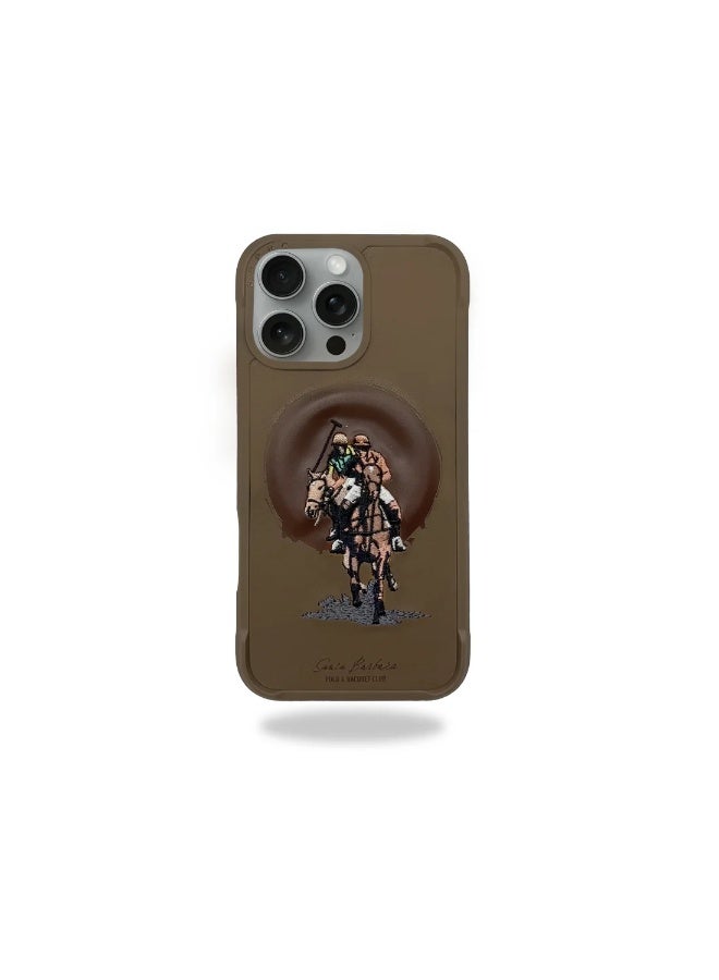 Santa Barabara Polo Santa Barbara Polo Raquet Club Aubrey Series for iPhone 16 Pro Max (Brown) - Image 2