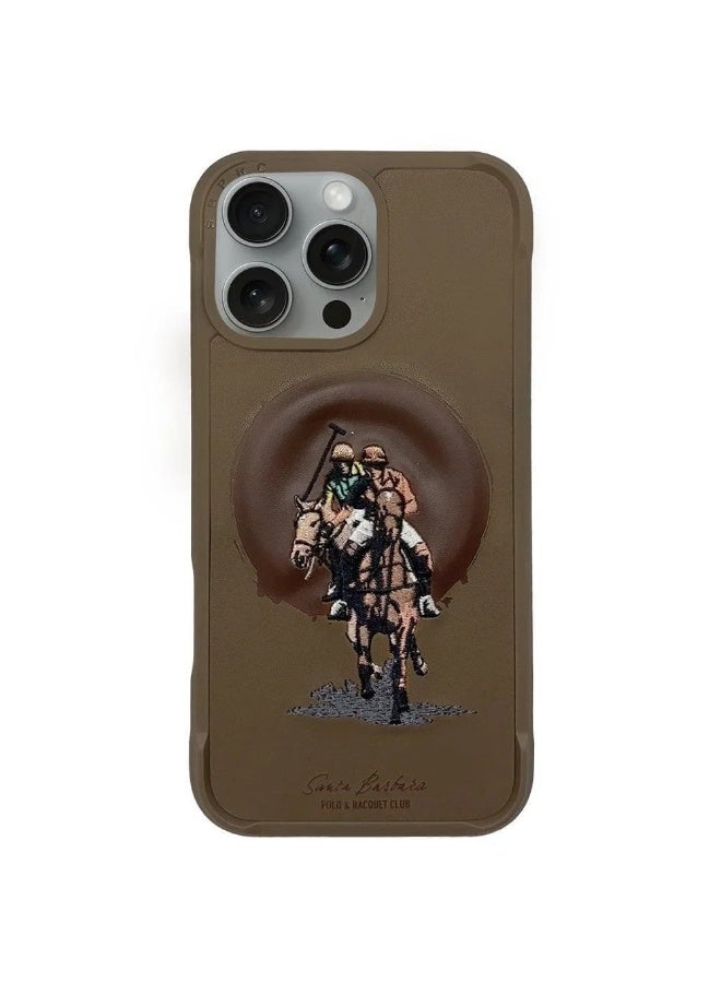 Santa Barabara Polo Santa Barbara Polo Raquet Club Aubrey Series for iPhone 16 Pro Max (Brown) - Image 1