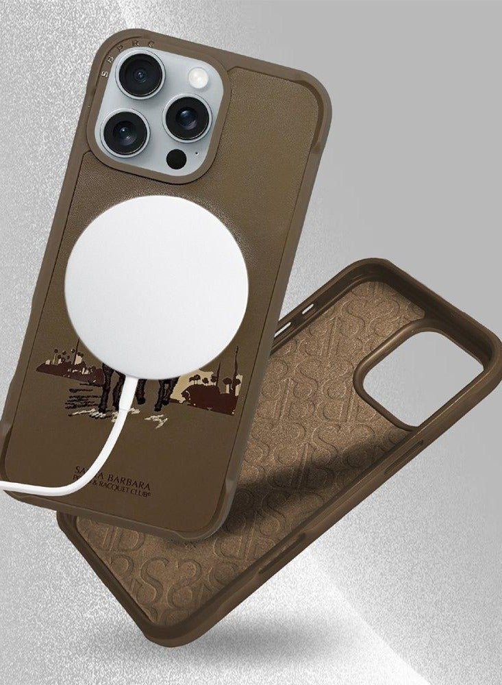 Santa Barabara Polo Santa Barbara Polo Raquet Club Aubrey Series for iPhone 16 Pro Max (Brown) - Image 3