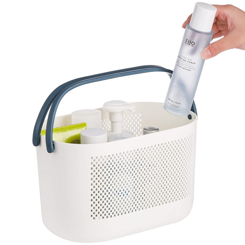 TRADY 4 Pack Plastic Storage Baskets with Handles Portable Shower Caddy Shelf Organizers Basket Stackable Toiletry Bag for Bathroom Kitchen Dorm Room Pantry Garage Bedroom - Image 4