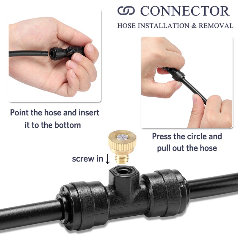 CozyCabin Outdoor Misting Cooling System with Pump - 40ft (12m) Misting Line with Filter + 6 Brass Mist Nozzles (3/4") for Patio Garden Greenhouse Watering Distribution System (12m (40ft)) - Image 4