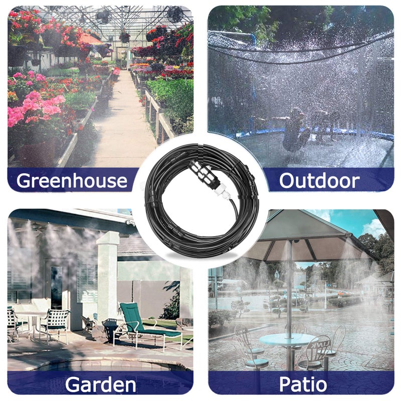 CozyCabin Outdoor Misting Cooling System with Pump - 40ft (12m) Misting Line with Filter + 6 Brass Mist Nozzles (3/4") for Patio Garden Greenhouse Watering Distribution System (12m (40ft)) - Image 2