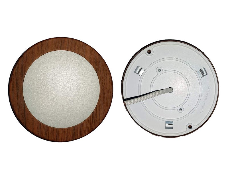 Mufasa 3 Watts LED Surface Panel, Slim Round Style Ceiling Lamp Cabinet, Wardrobe Light, Wooden Finish, Warm White (6cm) (Pack of 4) - Image 5